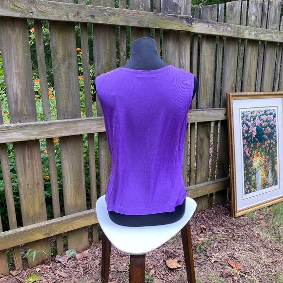 Vintage 90s Slinky Purple Cropped Top - Stretch Fit, Y2K Vibes, Size Large - Picture 5 of 7